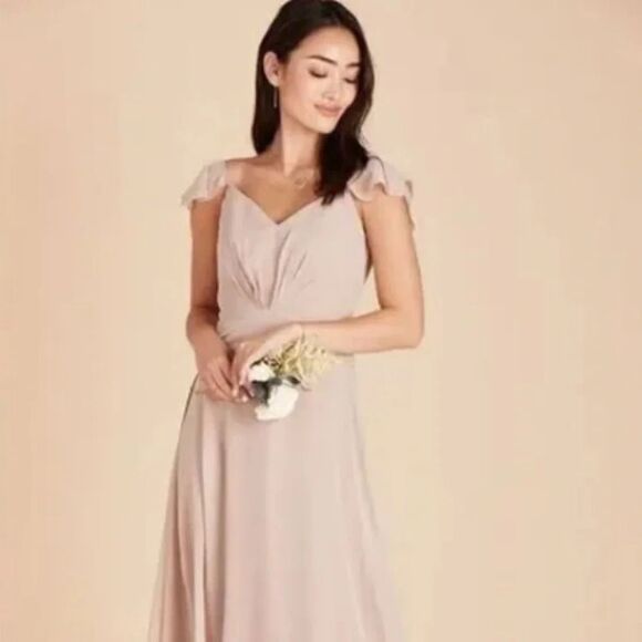 Birdy Grey Kae Dress Taupe Chiffon Gown XSmall XS NEW Bridesmaid Formal - Picture 5 of 6